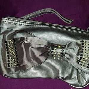 Candie's Silver Sequined Bow Wristlet
